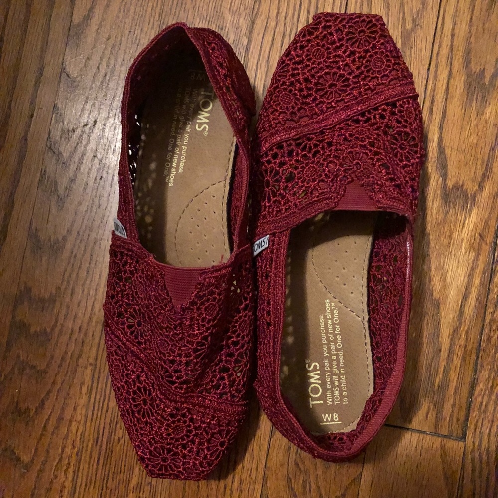 Toms Crochet Lace in Red